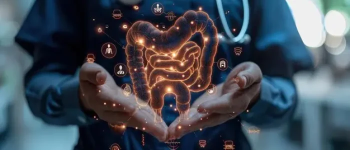 [freepicdownloader.com]-doctor-with-bowel-different-icons-virtual-screen-against-color-background-normal